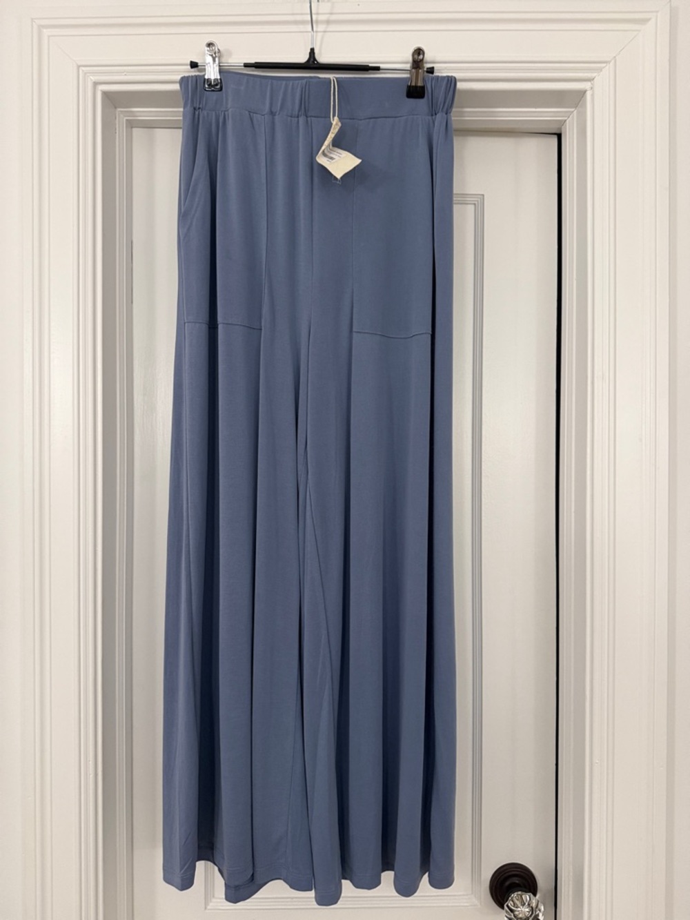 Mystree Flowy Wide-Leg Pants in Denim Blue